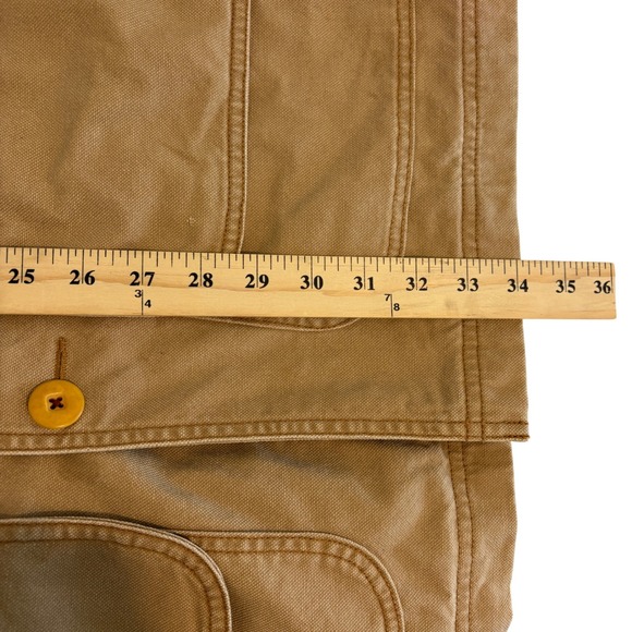 LL Bean Field Barn Coat Jacket Mens 2XL Tan Cotton Canvas Red Plaid Lining - Picture 6 of 12